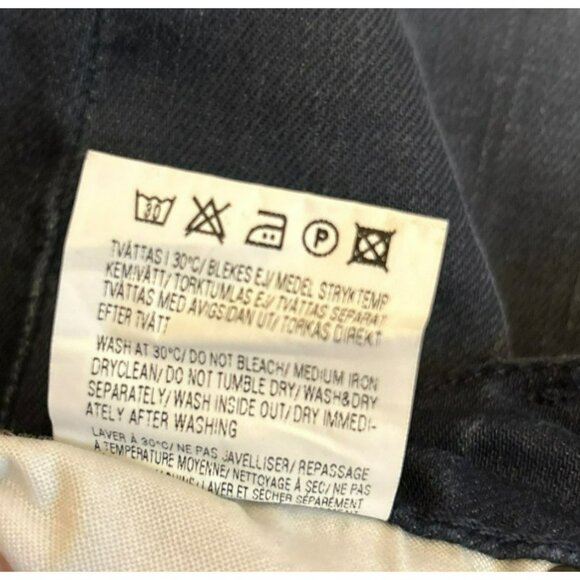 Acne Womens Kex Thunder Dark Blue Stretch Classic Slim Fit Jeans 30 x 32 Zipper - Picture 6 of 6